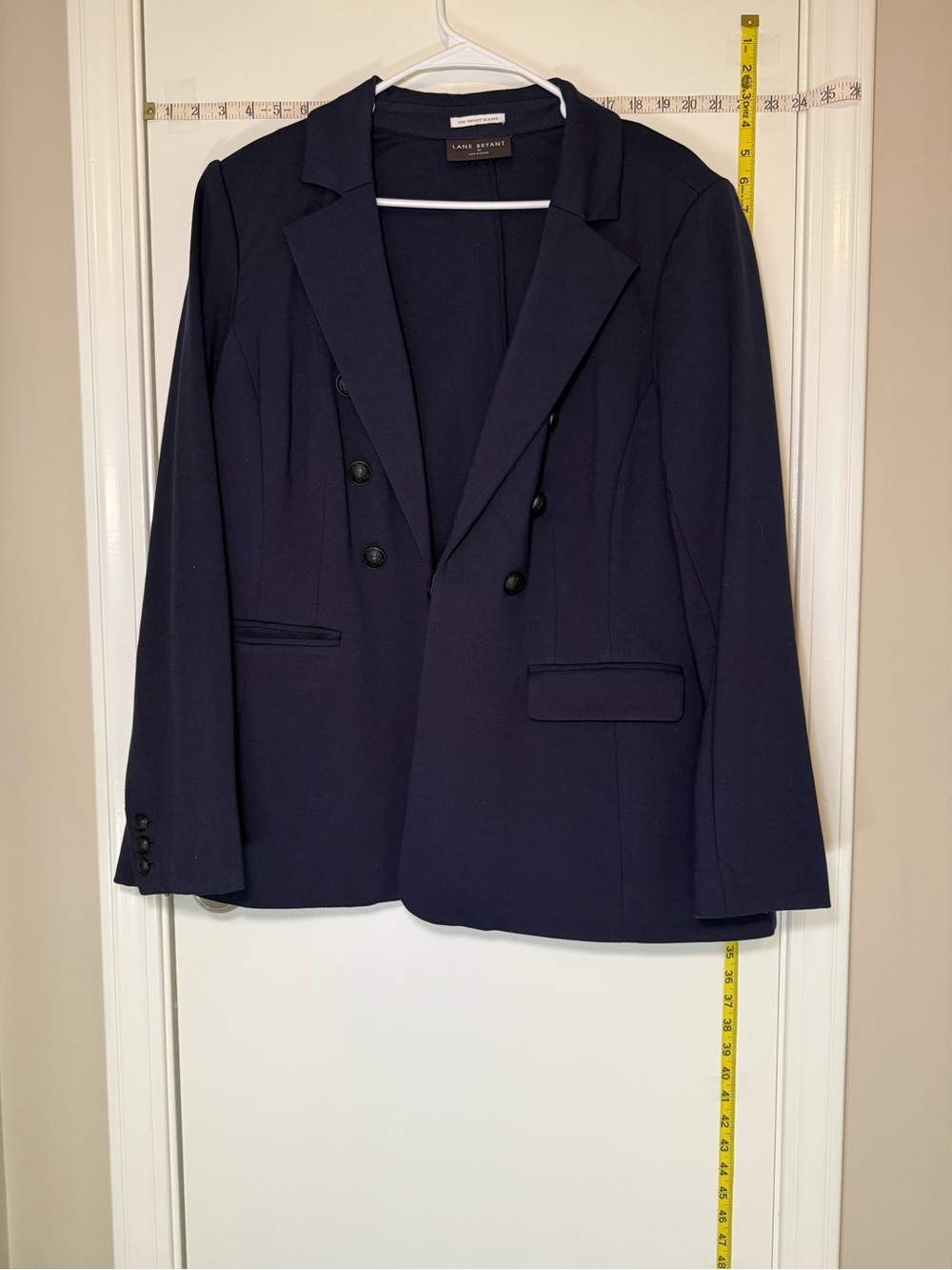 Lane Bryant Navy Faux Double-Breasted Blazer